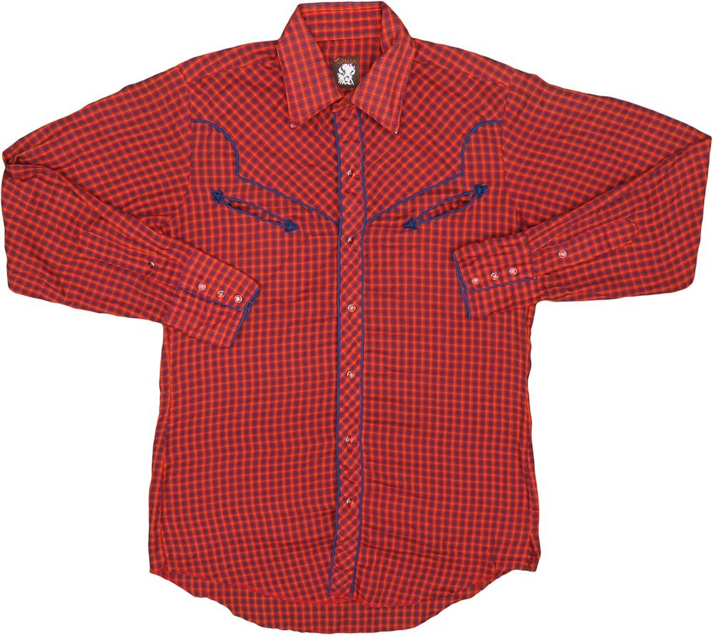 80s Karman Western Check Plaid Shirt XS